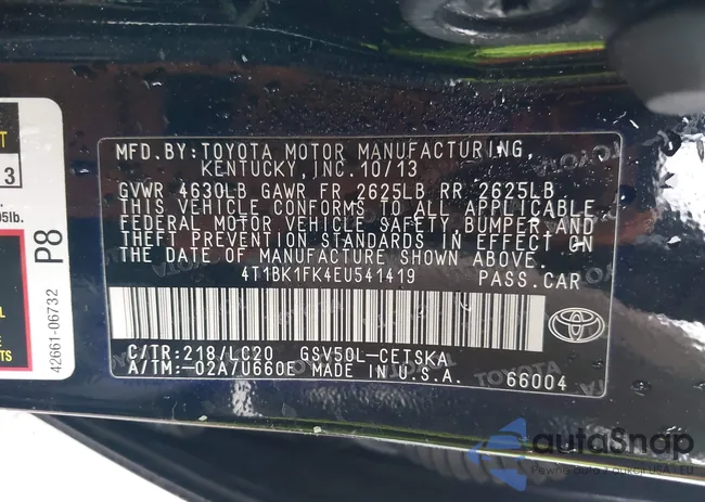 4T1BK1FK4EU541419: 42322565