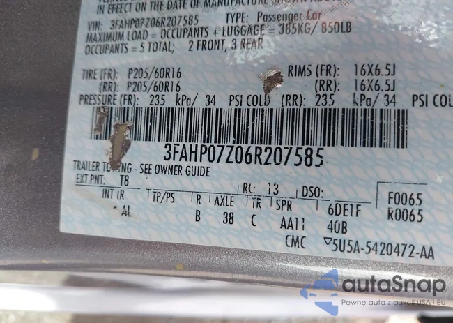 3FAHP07Z06R207585: 42323386