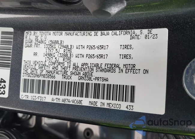 3TMBZ5DN6PM038566: 42323457