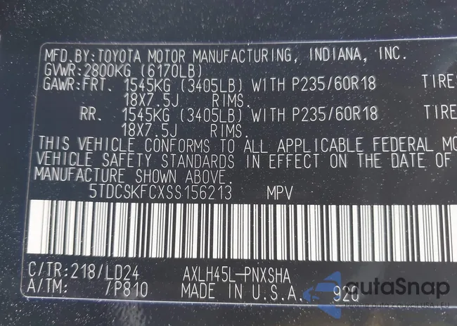 5TDCSKFCXSS156213: 42323480