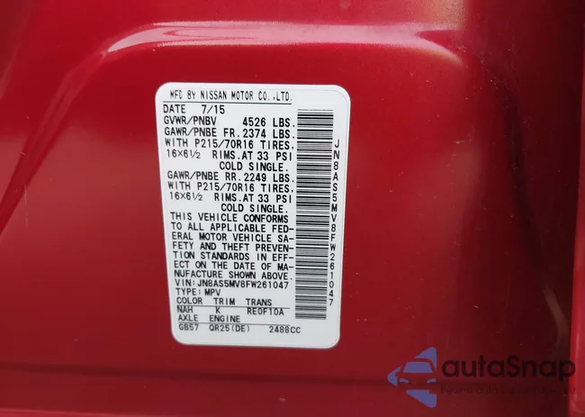 JN8AS5MV8FW261047: 42323490