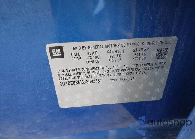 3G1BE6SM3JS592381: 42323528