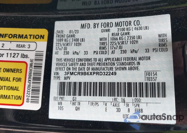 3FMCR9B6XPRD32249: 42323529