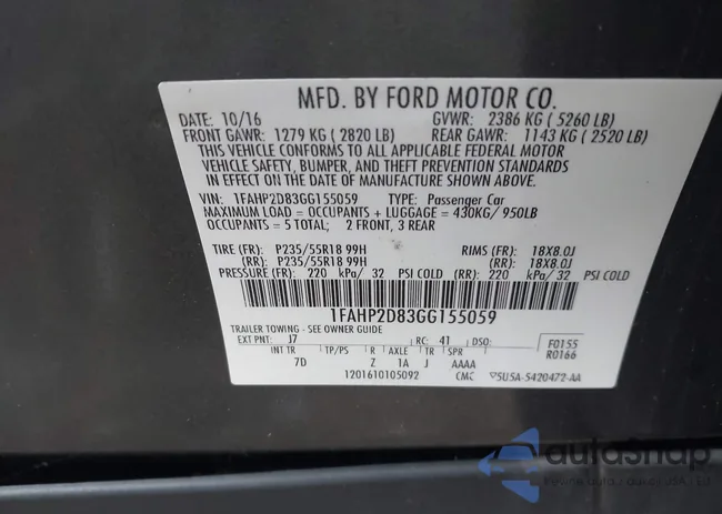 1FAHP2D83GG155059: 42322847