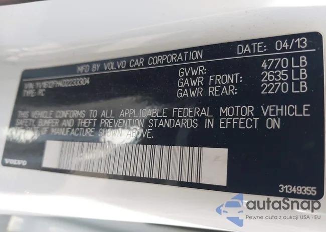 YV1612FH4D2233304: 42322876