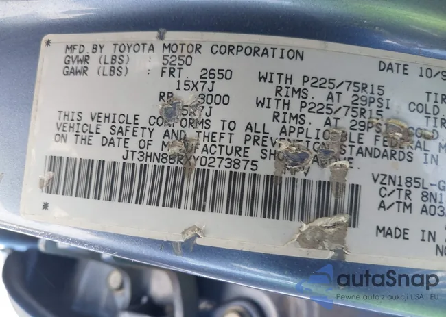 JT3HN86RXY0273875: 42322929