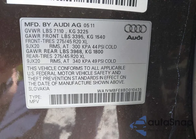 WA1VMBFE8BD010435: 42322944