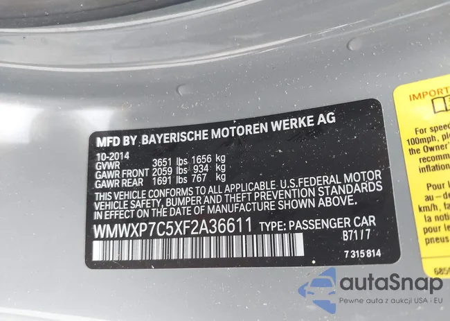 WMWXP7C5XF2A36611: 42322973