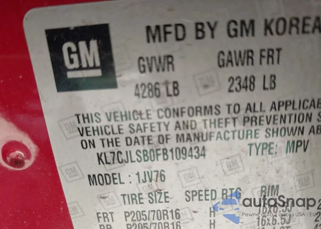 KL7CJLSB0FB109434: 42323013