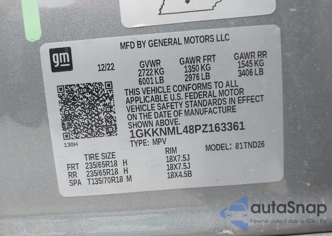 1GKKNML48PZ163361: 42323077