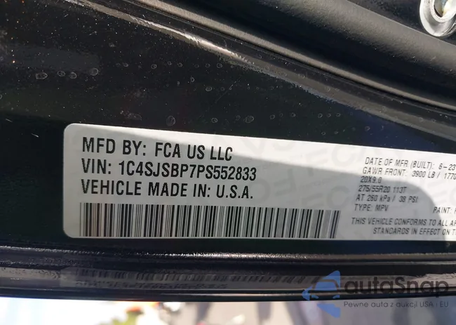 1C4SJSBP7PS552833: 42323132