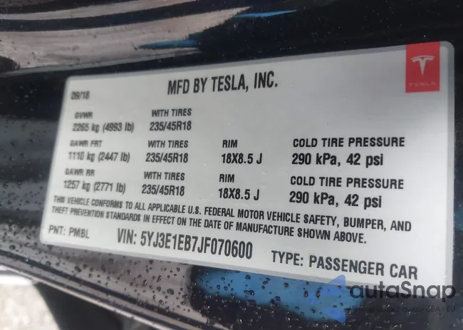 5YJ3E1EB7JF070600: 42324240