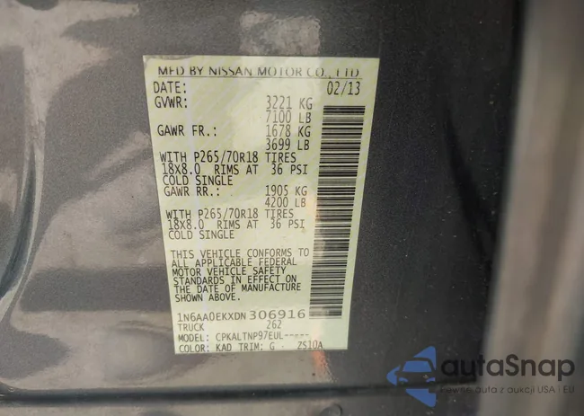 1N6AA0EKXDN306916: 42324256