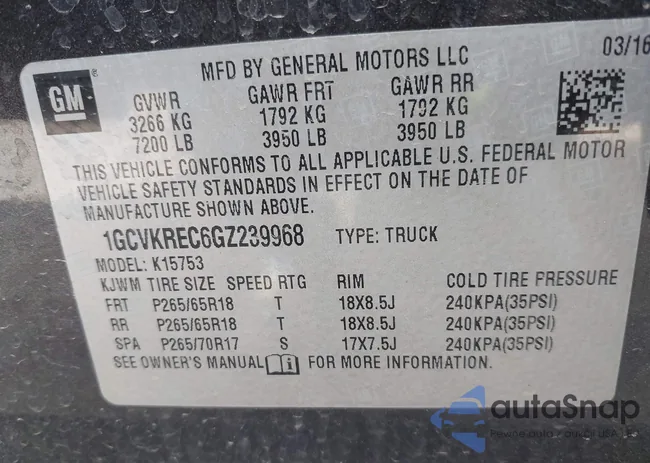 1GCVKREC6GZ239968: 42324359