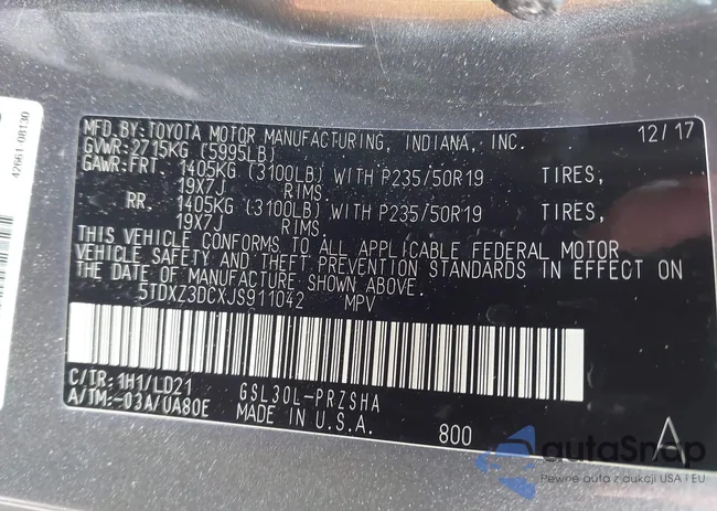 5TDXZ3DCXJS911042: 42324365