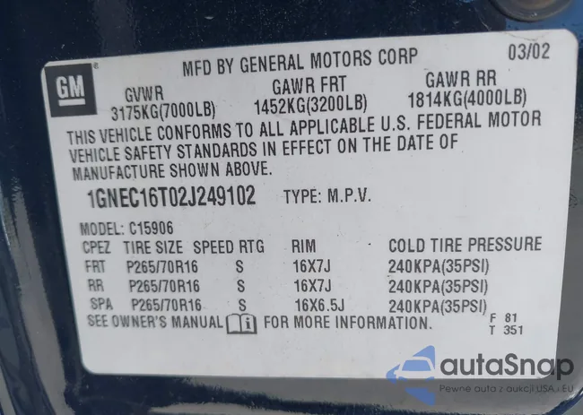 1GNEC16T02J249102: 42324409