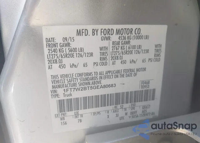 1FT7W2BT5GEA80683: 42324423