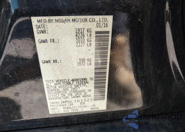 1N4AL3AP0GC161522: 42324440