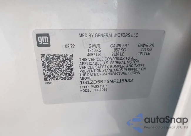 1G1ZD5ST3NF118833: 42324492