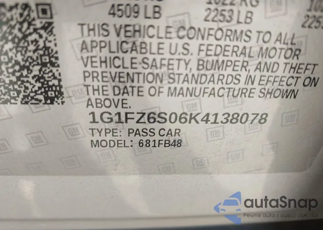 1G1FZ6S06K4138078: 42324524