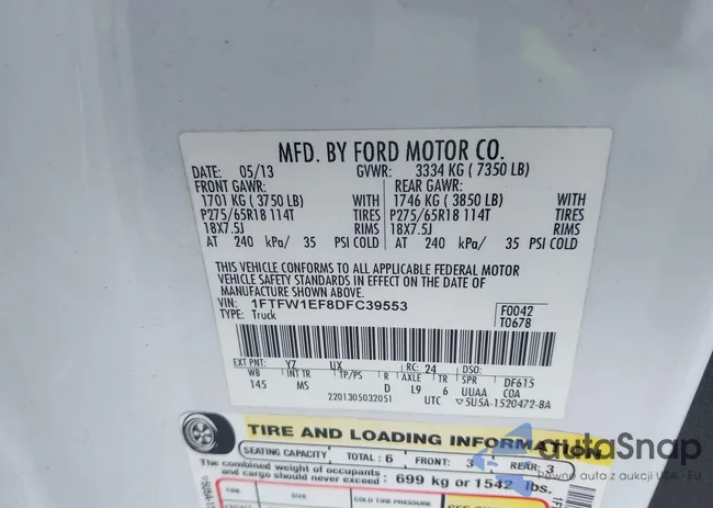 1FTFW1EF8DFC39553: 42324628