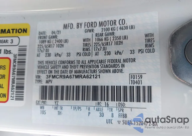 3FMCR9A67MRA62121: 42324649