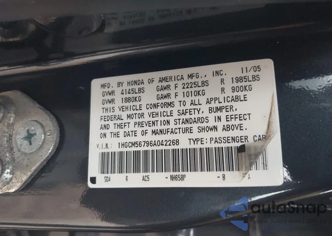 1HGCM56796A042268: 42324756