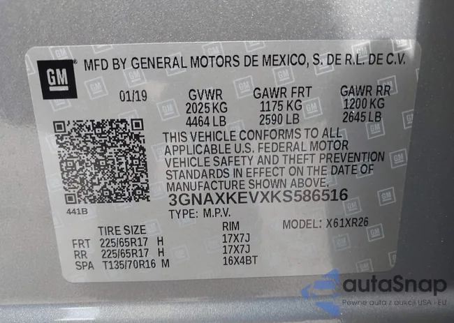 3GNAXKEVXKS586516: 42323792