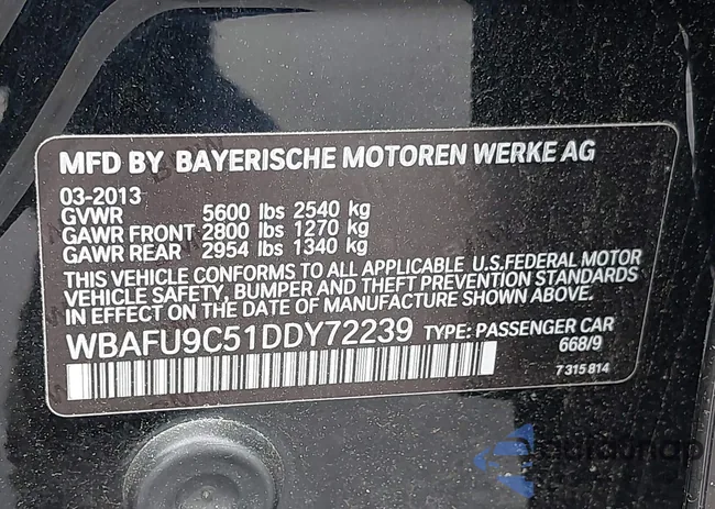 WBAFU9C51DDY72239: 42323893