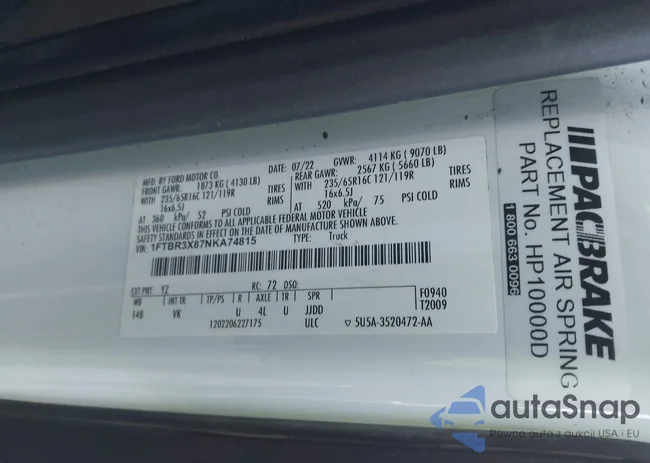 1FTBR3X87NKA74815: 42323910