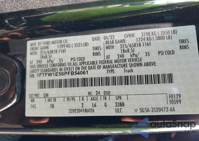 1FTFW1E56PFB54061: 42323986