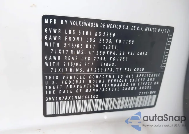 3VV1B7AX1NM144102: 42324072