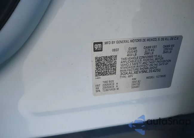 3GKALXEV5NL314251: 42324105