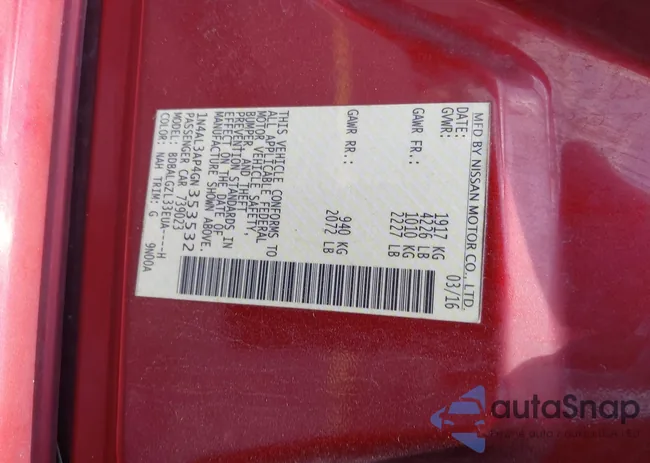 1N4AL3AP4GN353532: 42325237