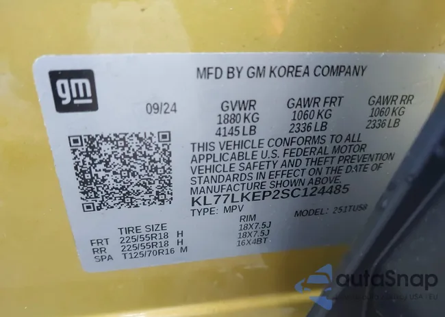 KL77LKEP2SC124485: 42325287