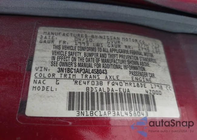 3N1BC1AP3AL458043: 42325382