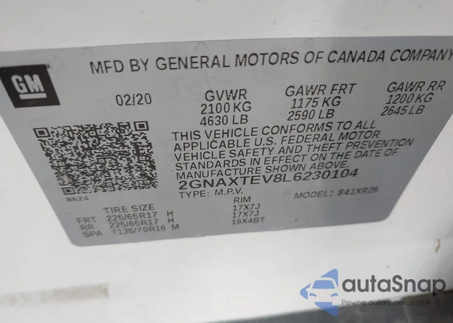 2GNAXTEV8L6230104: 42325444