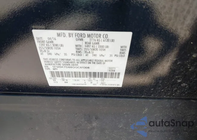 1FM5K7D88GGC81308: 42325475