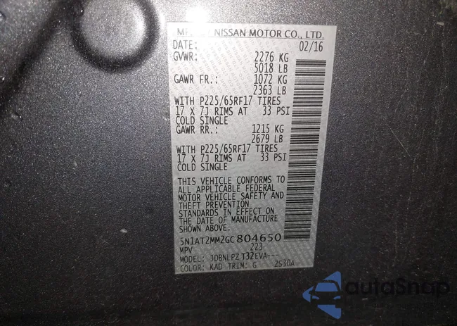 5N1AT2MM2GC804650: 42325778