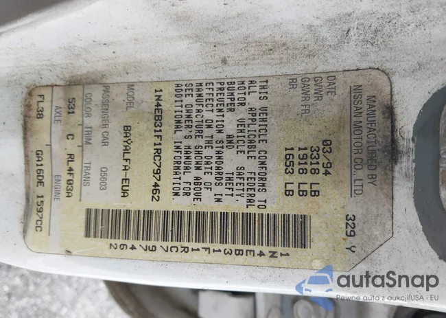 1N4EB31F1RC797462: 42324780