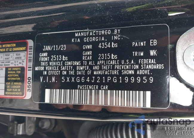 5XXG64J21PG199959: 42324984