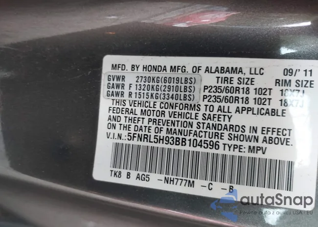 5FNRL5H93BB104596: 42326384