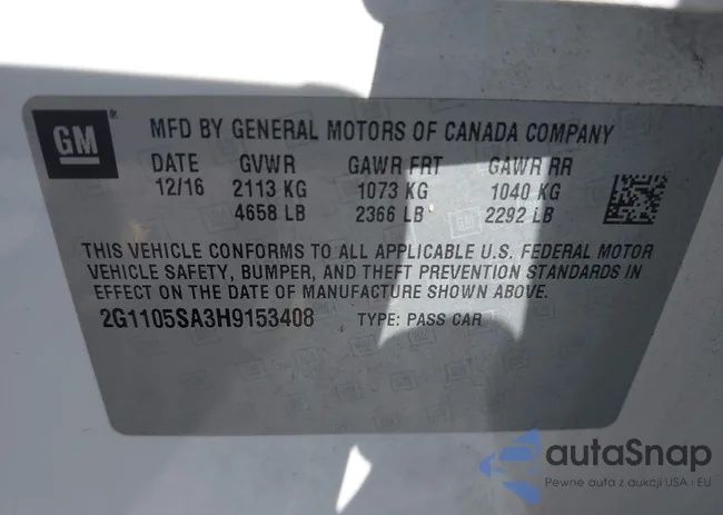 2G1105SA3H9153408: 42326729