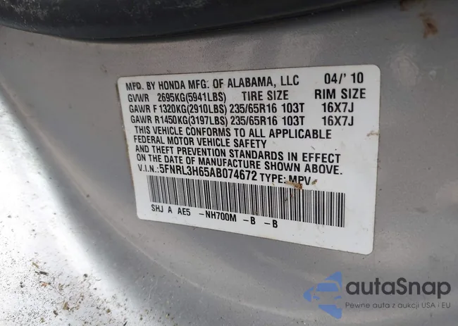 5FNRL3H65AB074672: 42325795