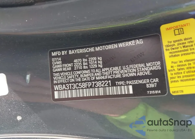 WBA3T3C58FP738221: 42325858