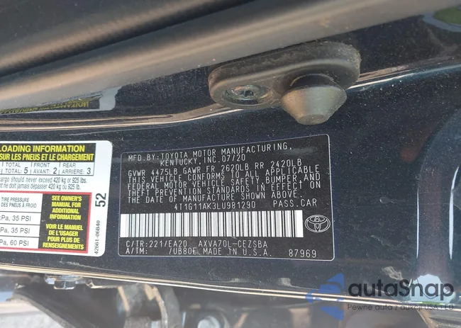 4T1G11AK3LU981290: 42327376