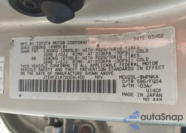 JTEHF21A720091450: 42327504