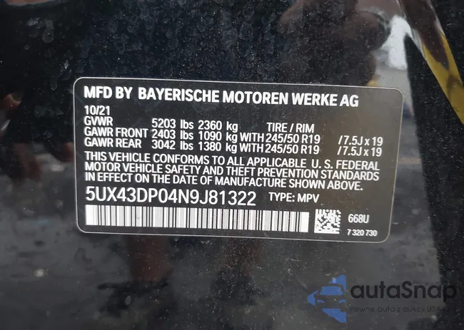 5UX43DP04N9J81322: 42326954