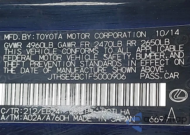 JTHSE5BC1F5000906: 42326970