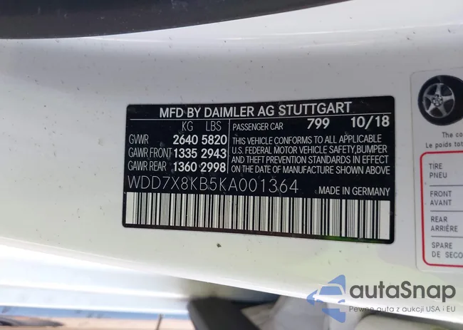 WDD7X8KB5KA001364: 42328354